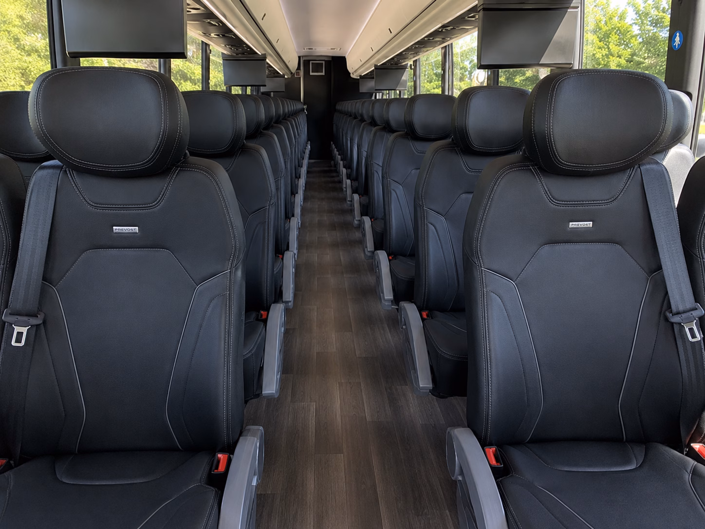 56 passenger charter bus interior