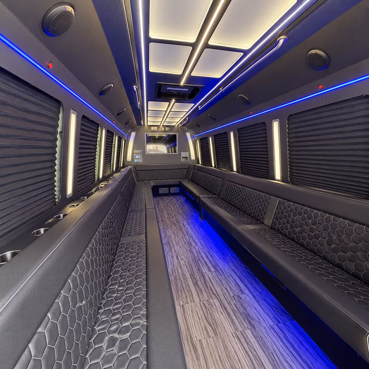 lexington 30 passenger party bus interior