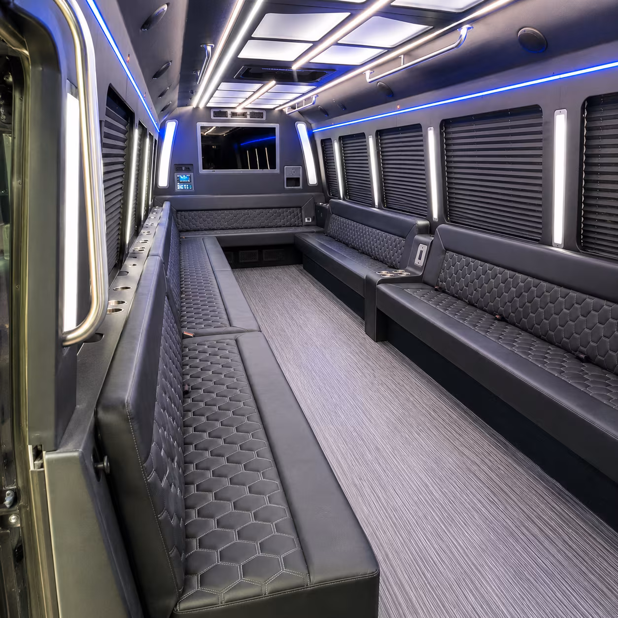 lexington 40 passenger party bus interior
